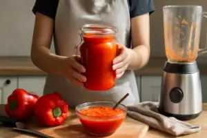 Salsa di peperoni fatta in casa: il trucco segreto per preservarne il colore brillante
