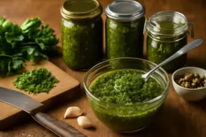 Ricetta tradizionale di salsa verde piemontese con conserve: come ottenerne la consistenza perfetta