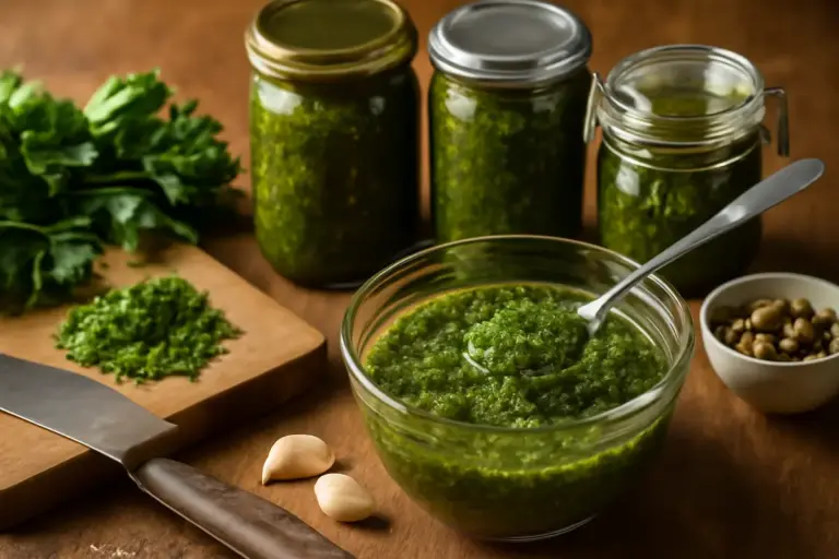 Ricetta tradizionale di salsa verde piemontese con conserve: come ottenerne la consistenza perfetta